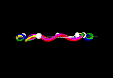 Animation of possible dynamics of toroidal 5 coil configuration 