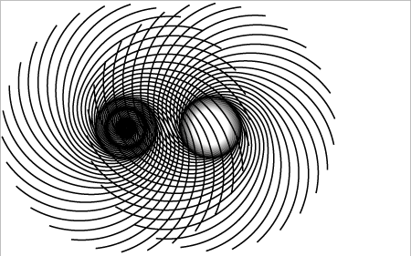 Animation: Black hole superimposing on White hole