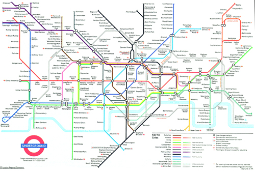 London Underground Map indicative of 'threaded journeys' 