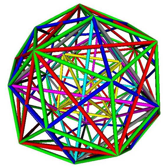 Platonic polyhedra nested within Rhombic triacontahedron