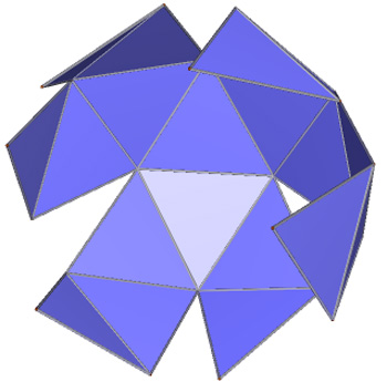 Stage in folding icosahedron